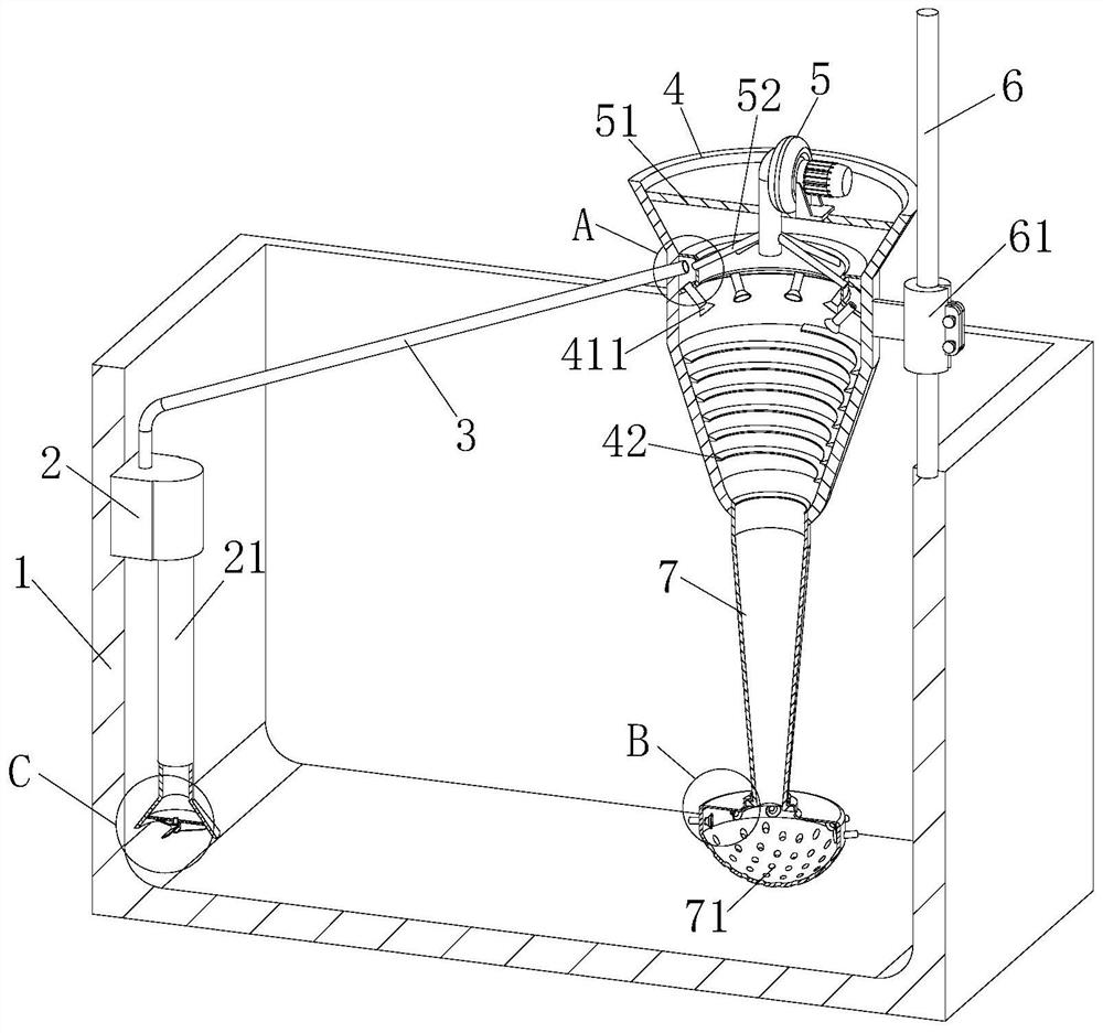 Small-fall type low-energy-consumption jet flow oxygenation aeration device