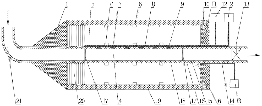 Flowing wet vapor humidity measurement probe based on microwave heating and measurement method thereof