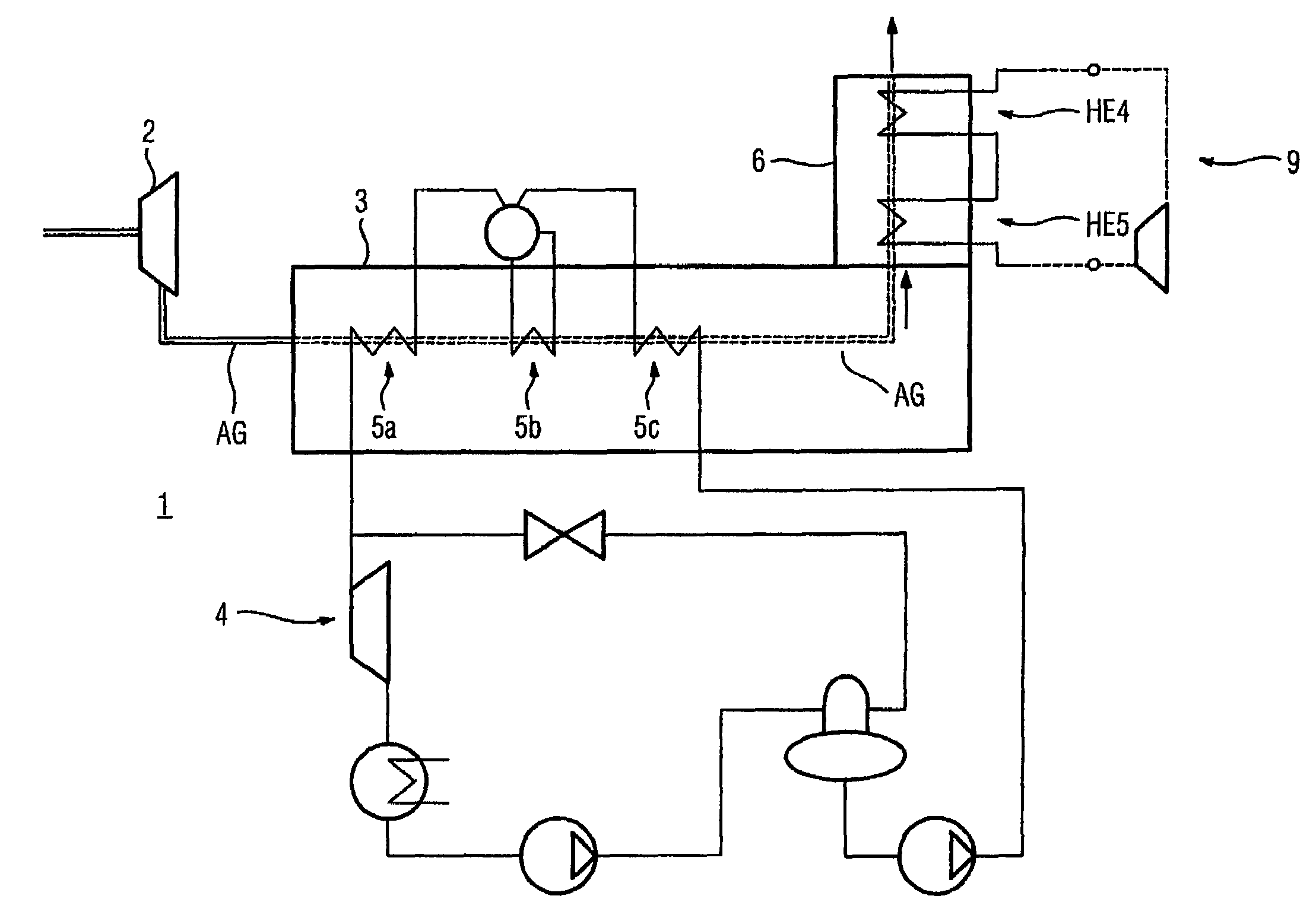 Method for increasing the efficiency of a gas turbine system and gas turbine system suitable therefor