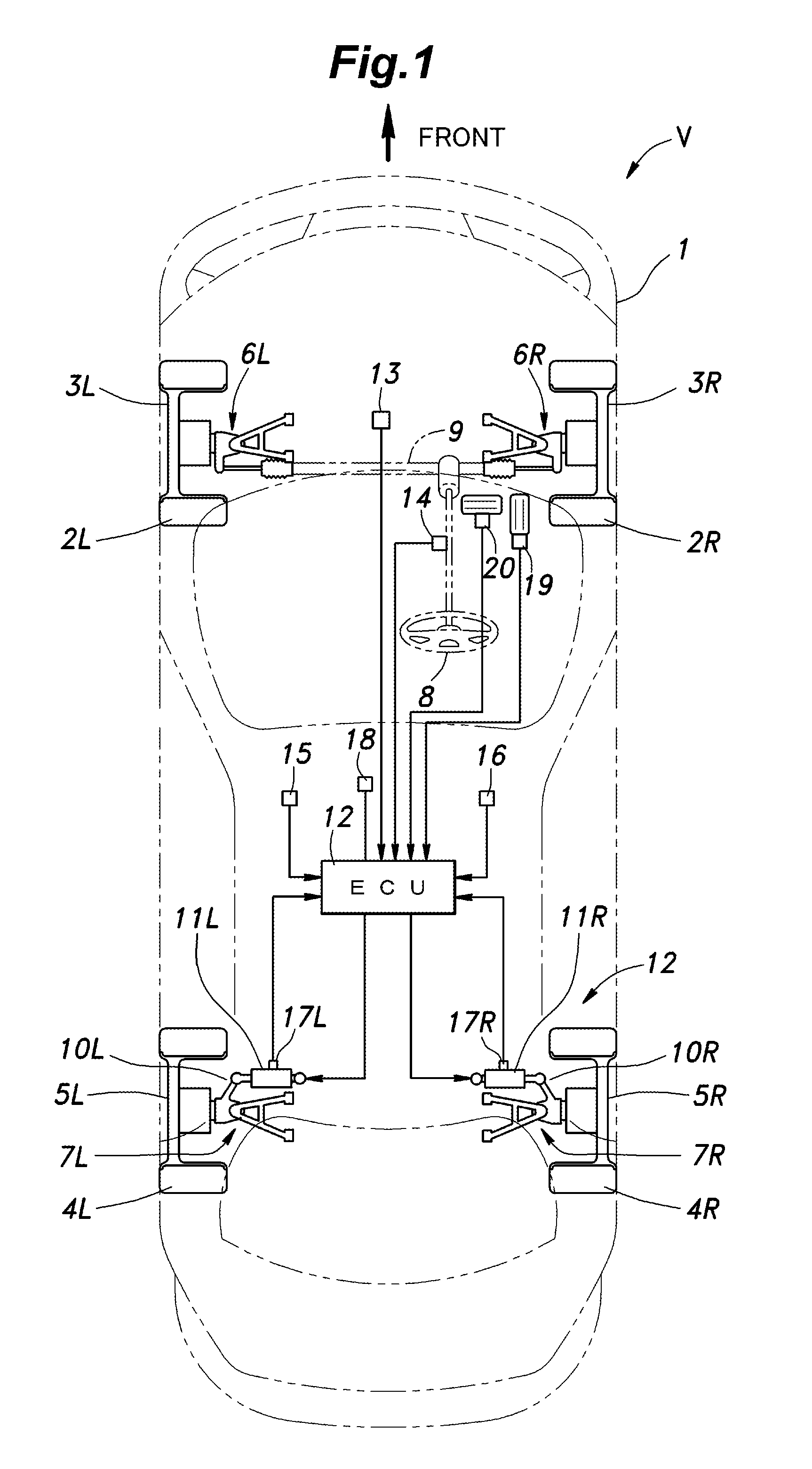 Rear wheel toe angle control system for a vehicle