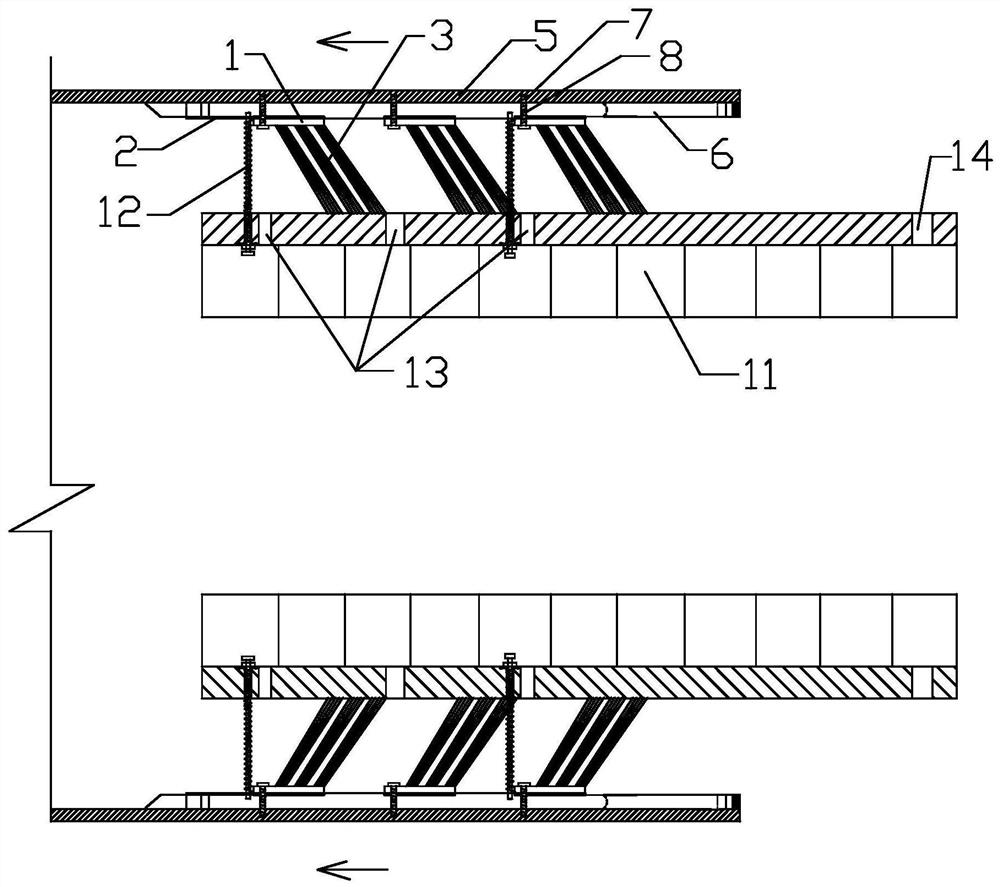 A conveniently replaceable shield tail brush and a method for replacing the shield tail brush in a long-distance non-reinforced working condition