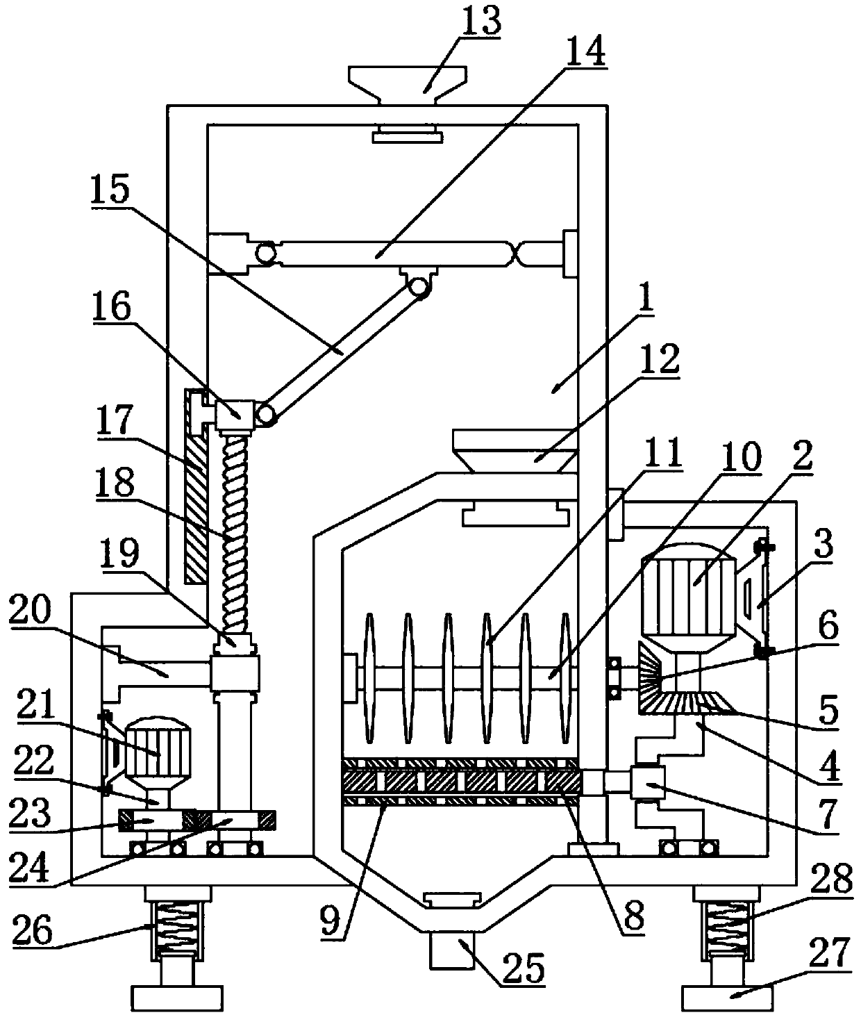 Ore separating and crushing device