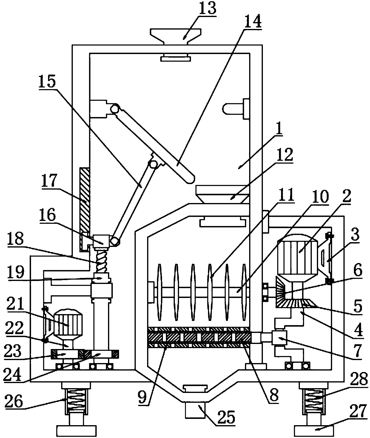 Ore separating and crushing device