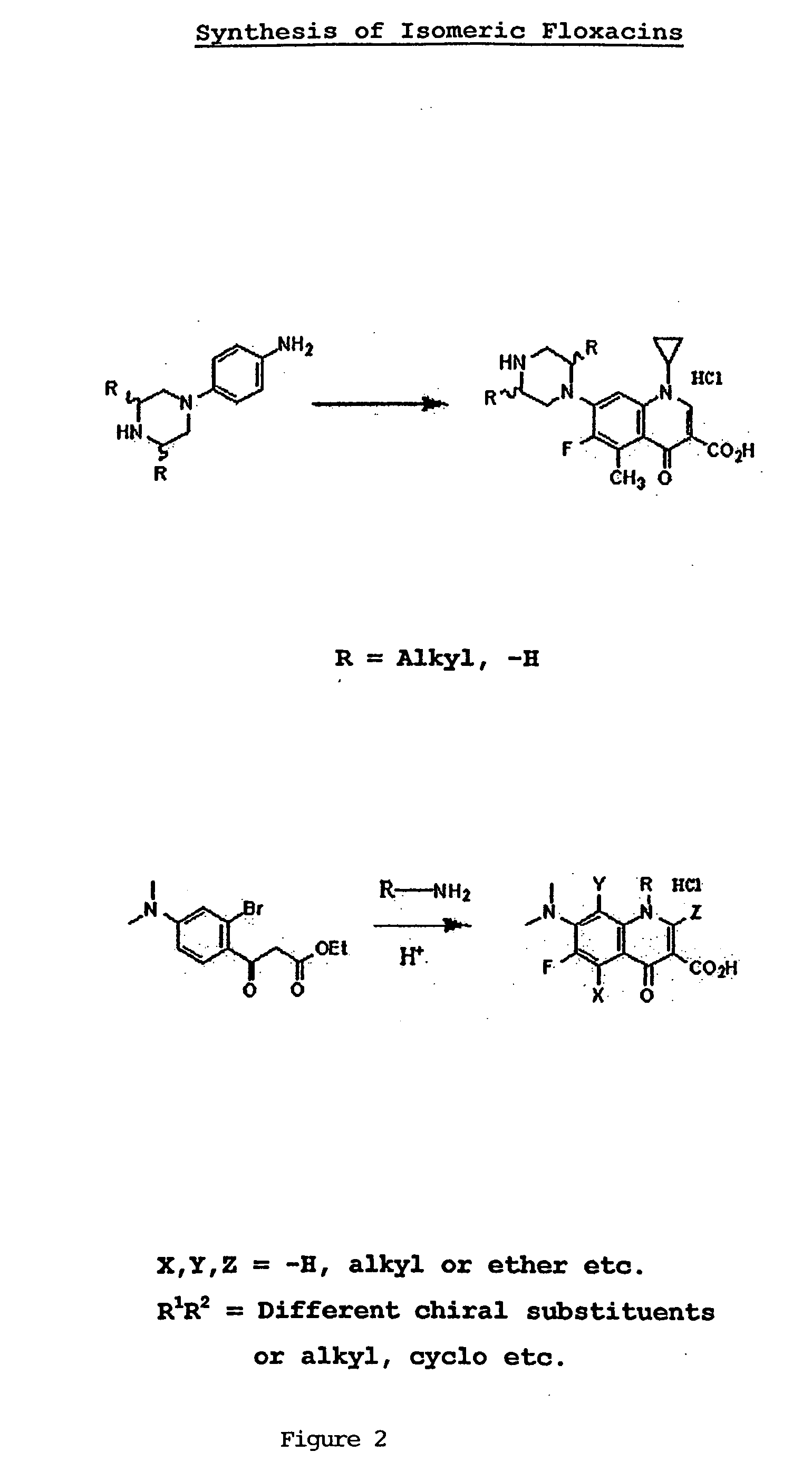 Synthesis, characterization and biological action of optically active isomers of floxacins