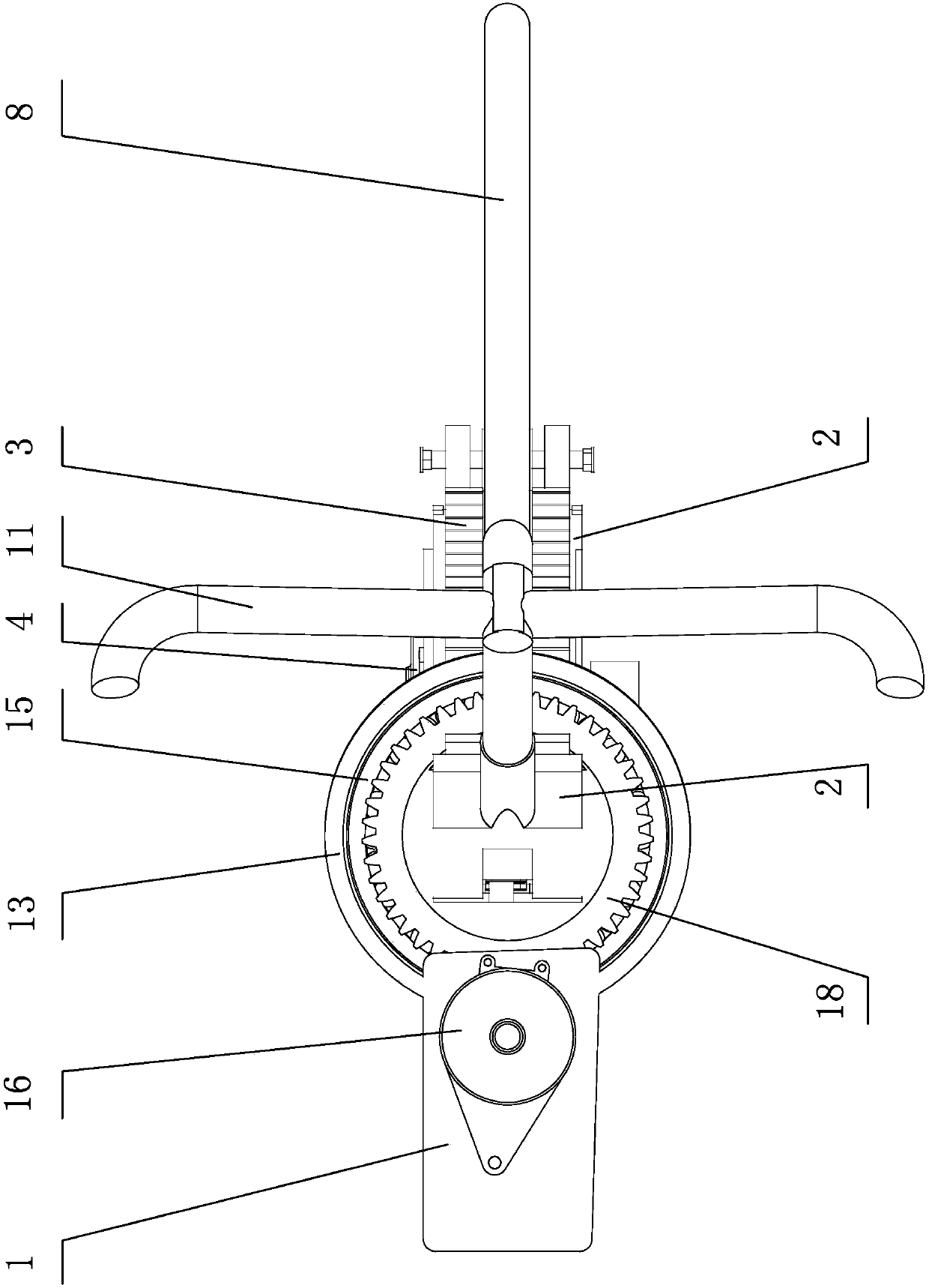 Self-balancing bicycle axle distance automatic regulating mechanism and method