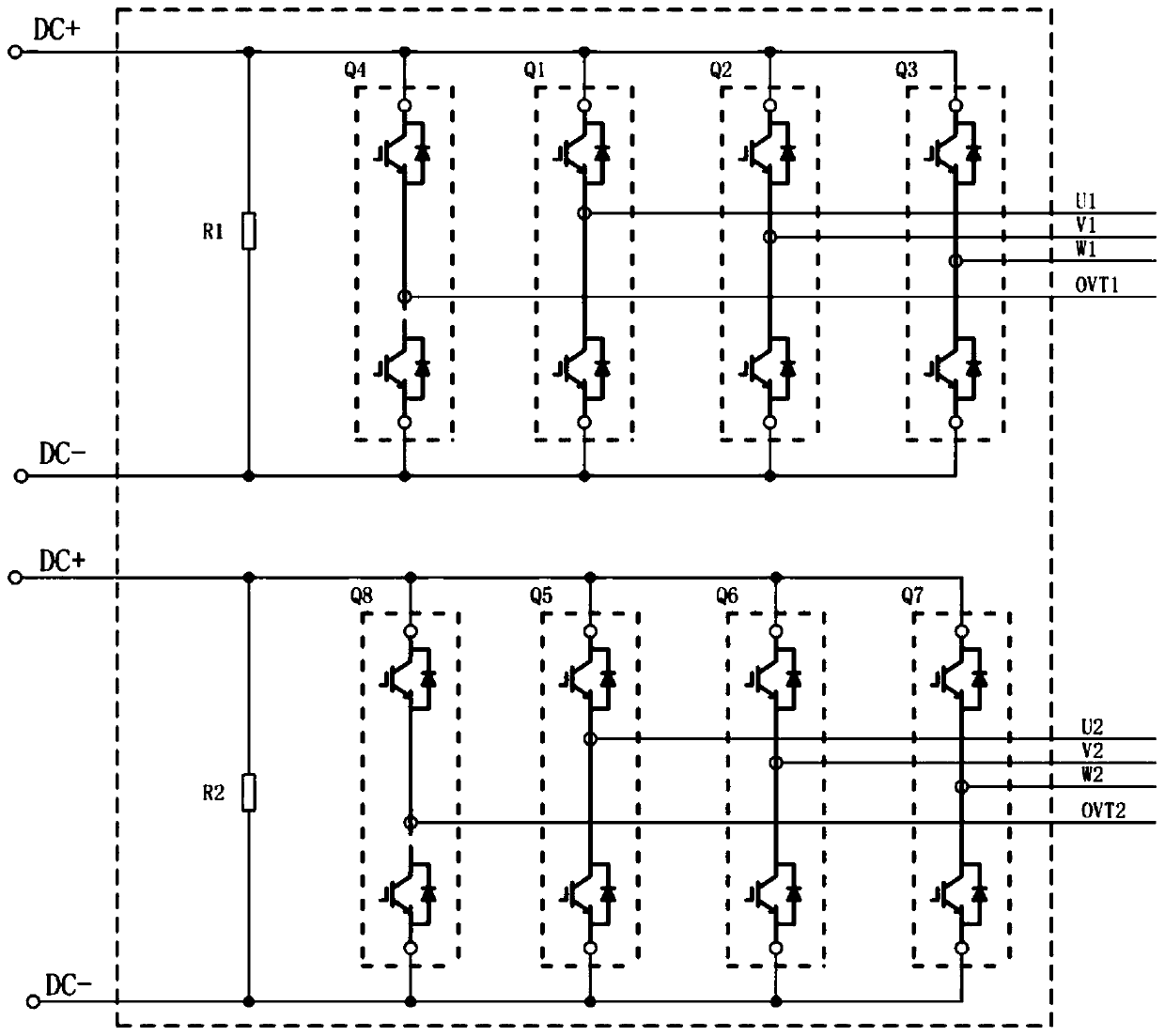 Water cooling heat dissipation power module used for rail transit