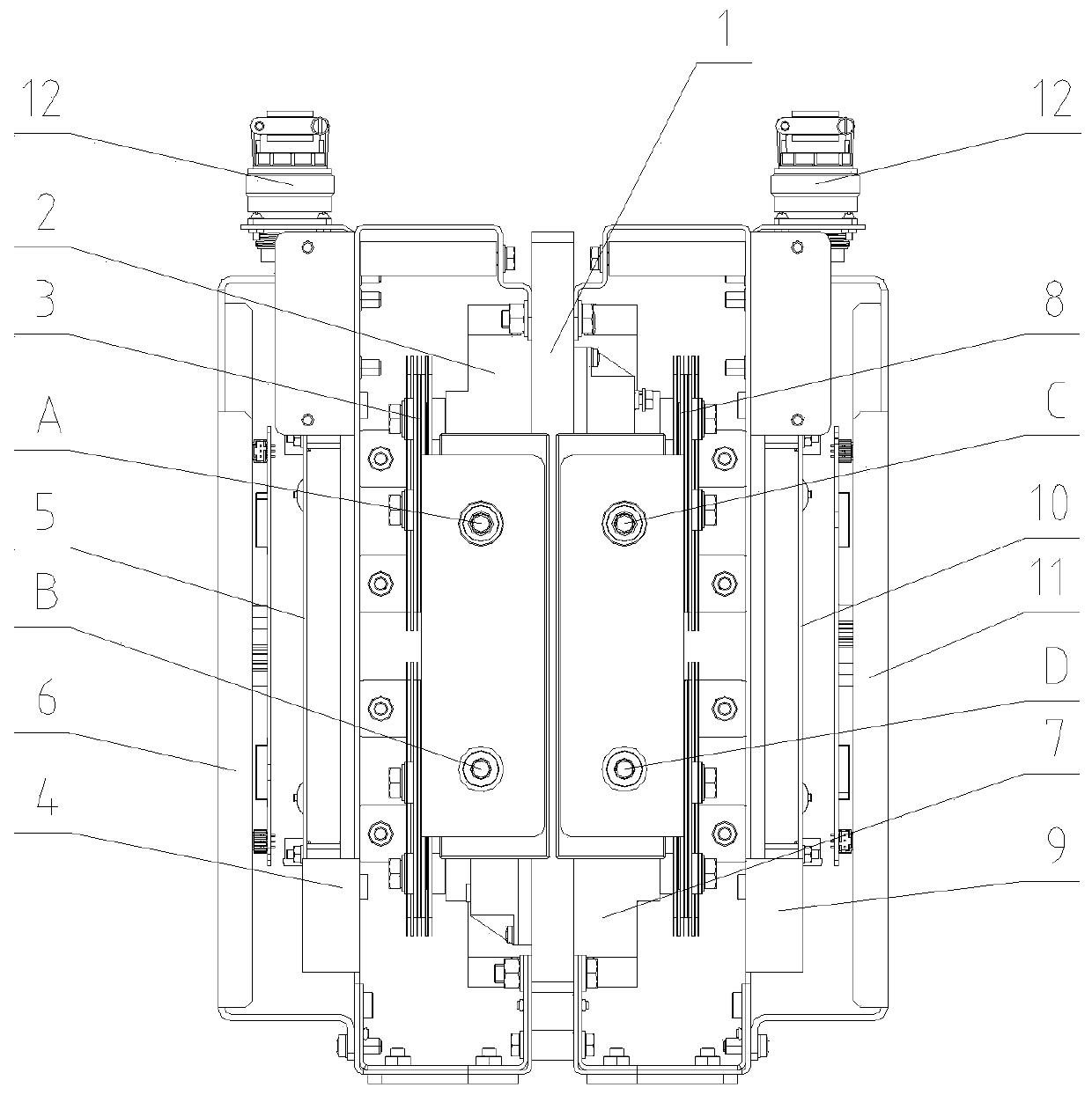 Water cooling heat dissipation power module used for rail transit