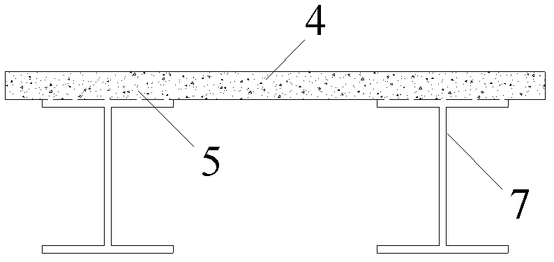 Anti-cracking steel-concrete combined continuous girder bridge of negative moment region