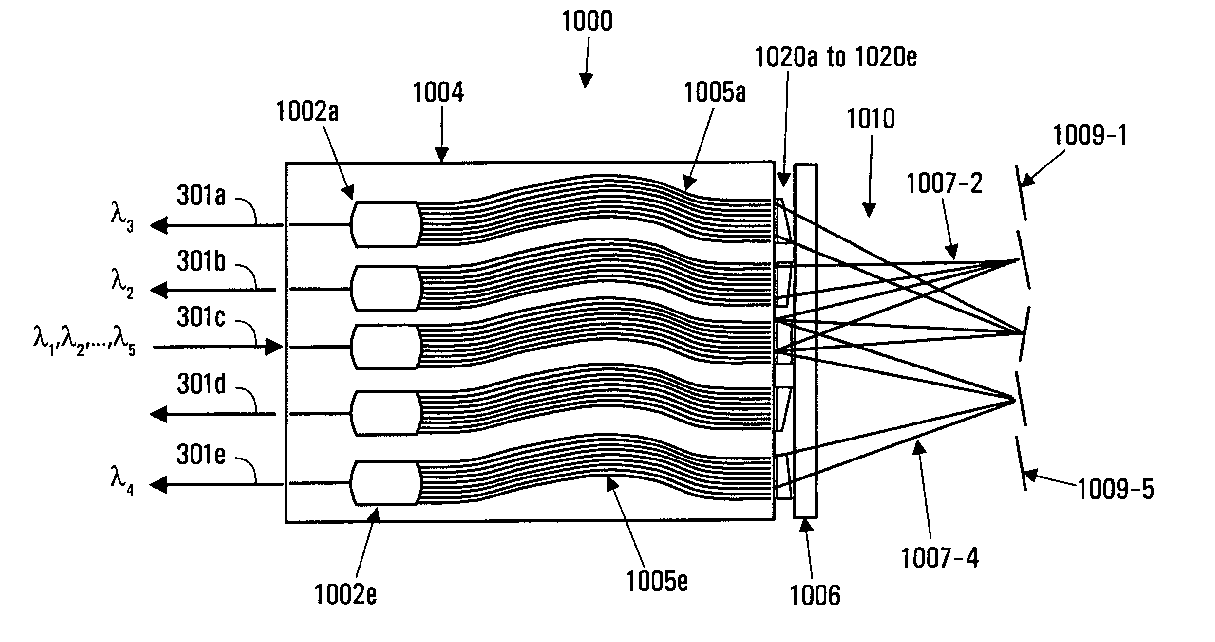 Optical compensator array for dispersive element arrays