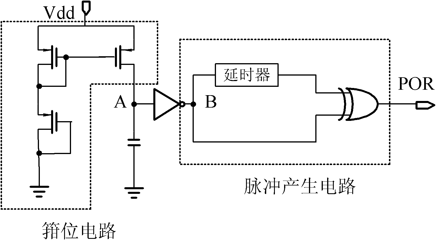 Power-on reset circuit of electronic label of RFID (radio frequency identification device) system