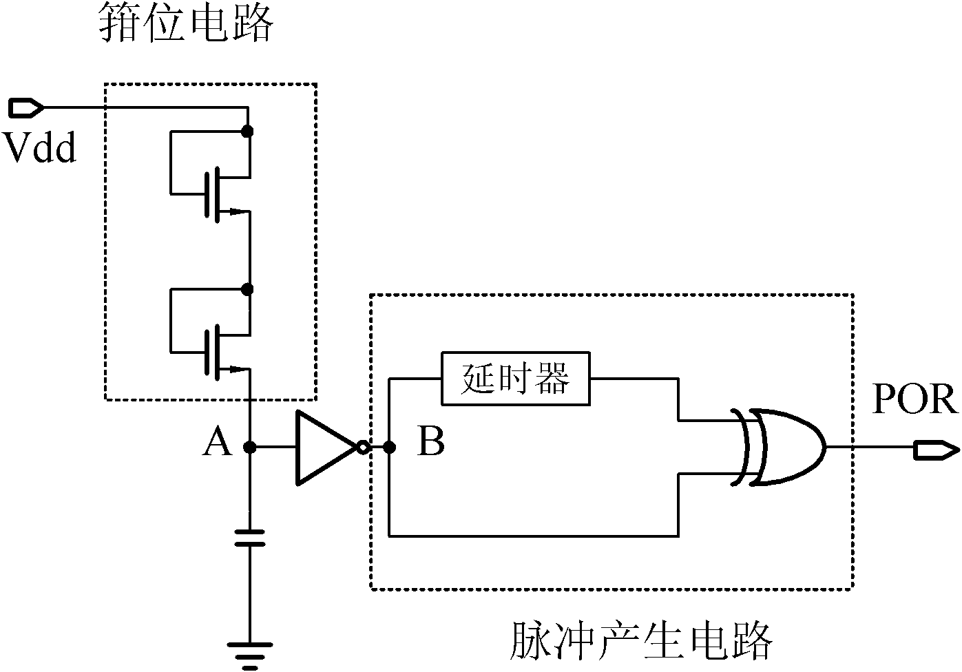 Power-on reset circuit of electronic label of RFID (radio frequency identification device) system