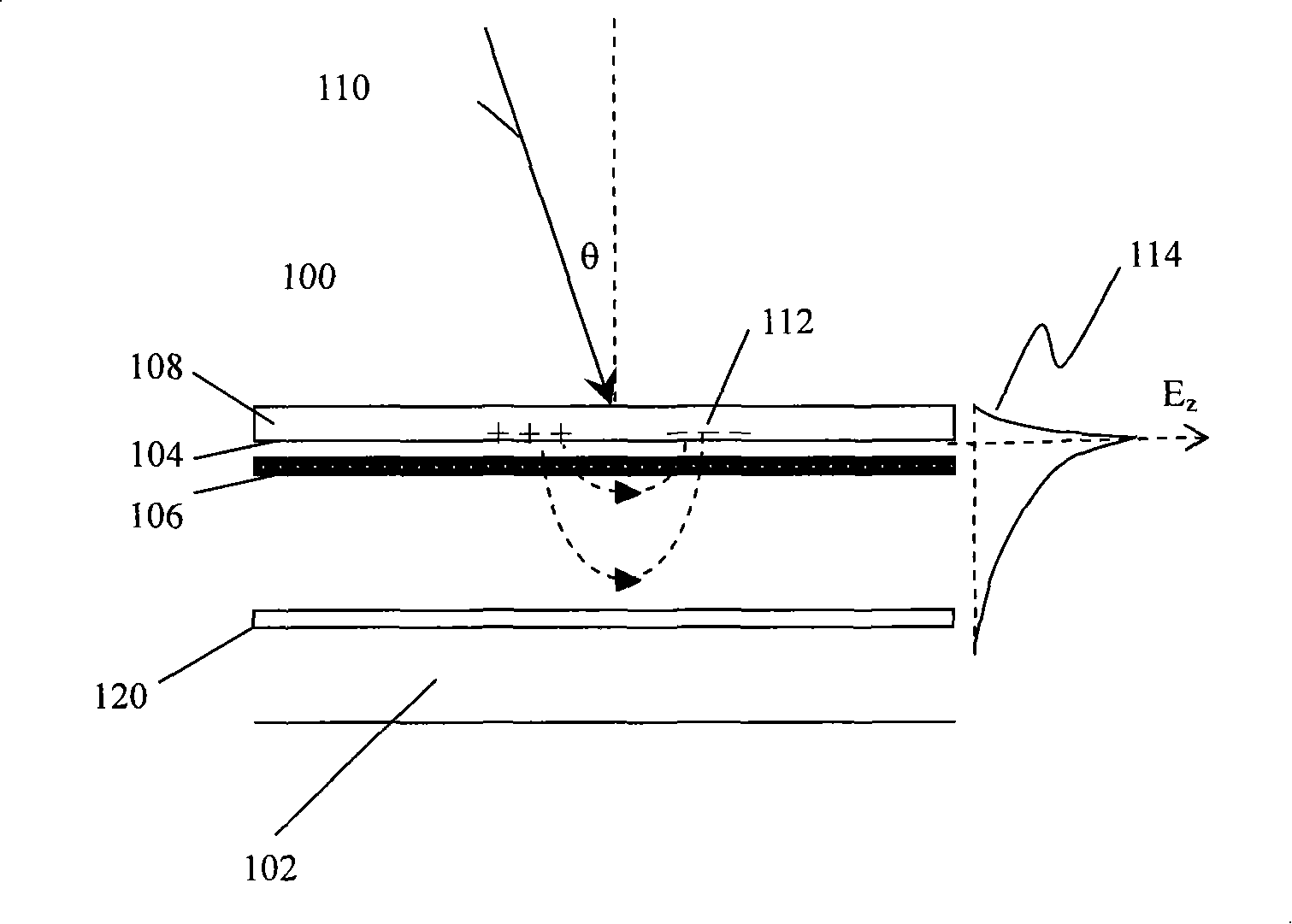 Semiconductor quantum well photon detecting element