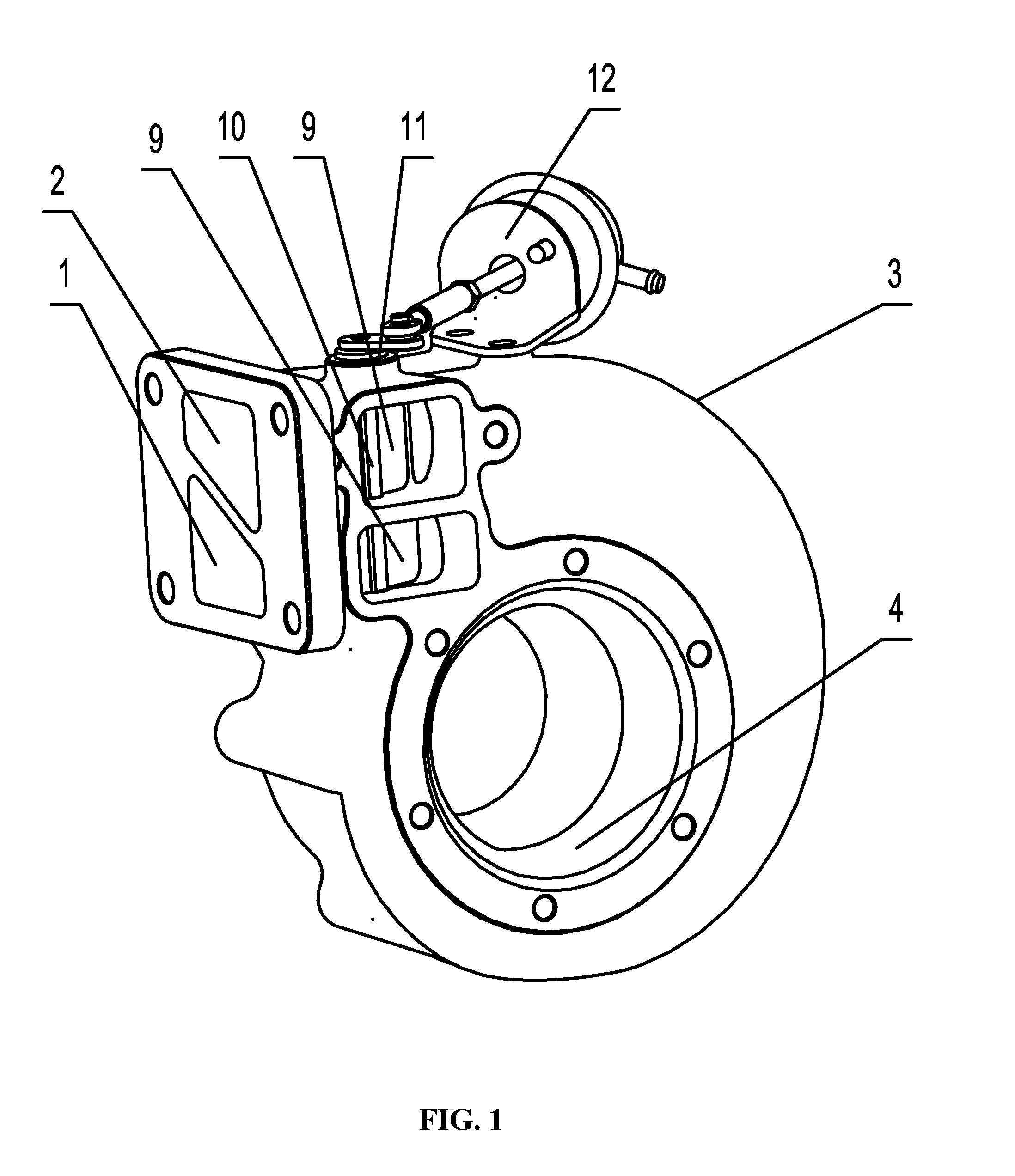 Volute device for turbine