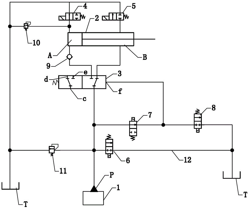 Double-acting hydraulic cylinder tractor suspension hydraulic system based on electromagnetic digital valve