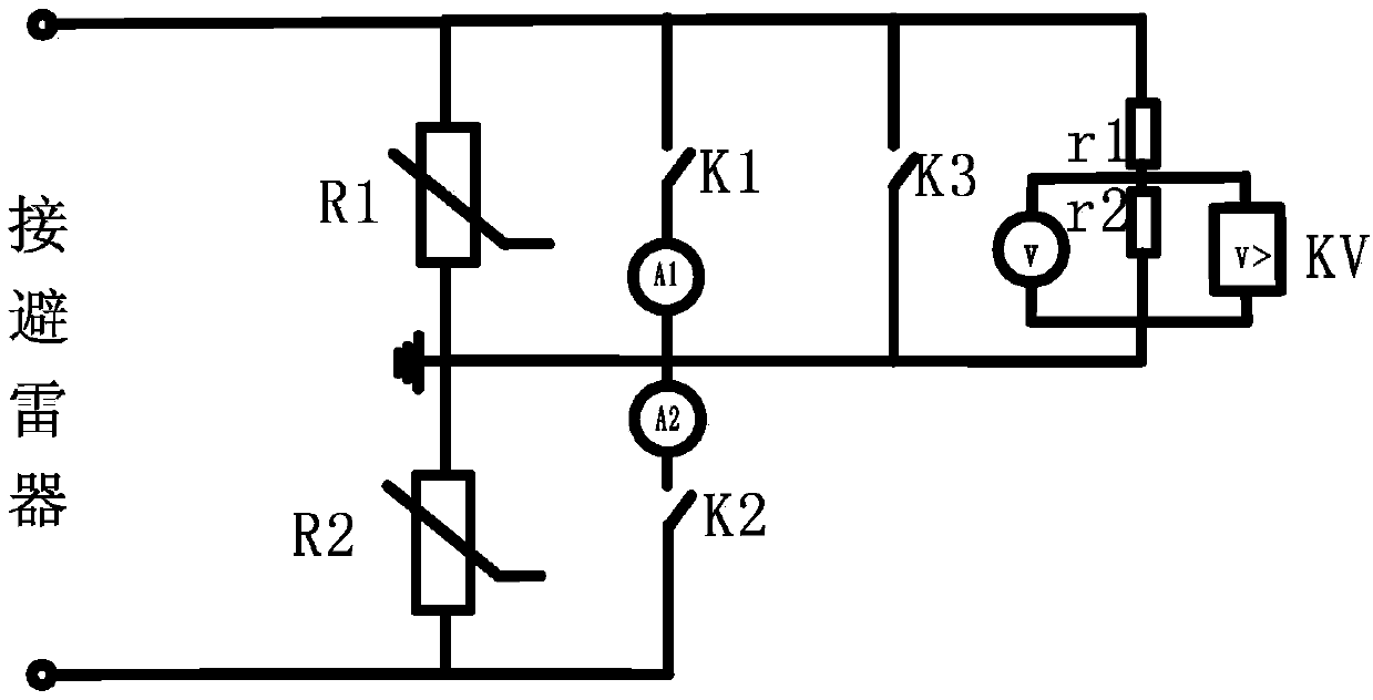 Lightning arrester experimental device and method based on volt-ampere characteristic deviation