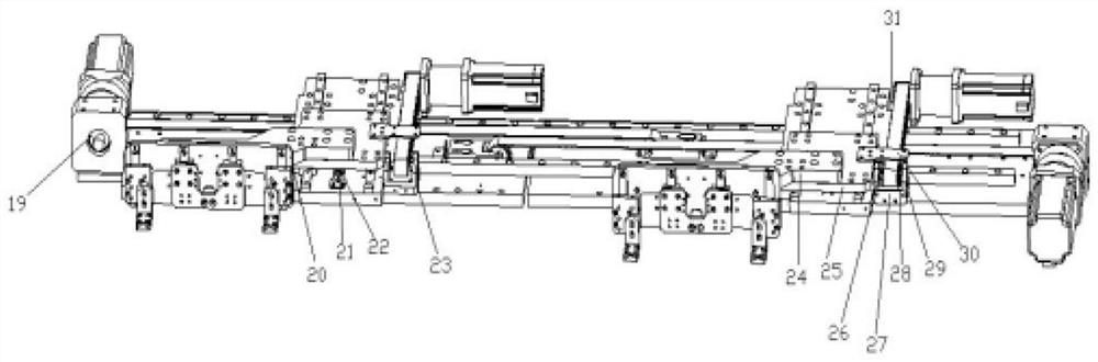 Feeding transmission mechanism of double-head patch pocket machine