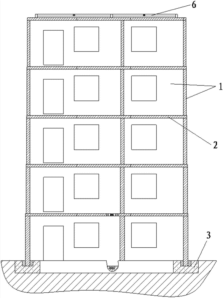 Integrated building with high anti-seismic performance