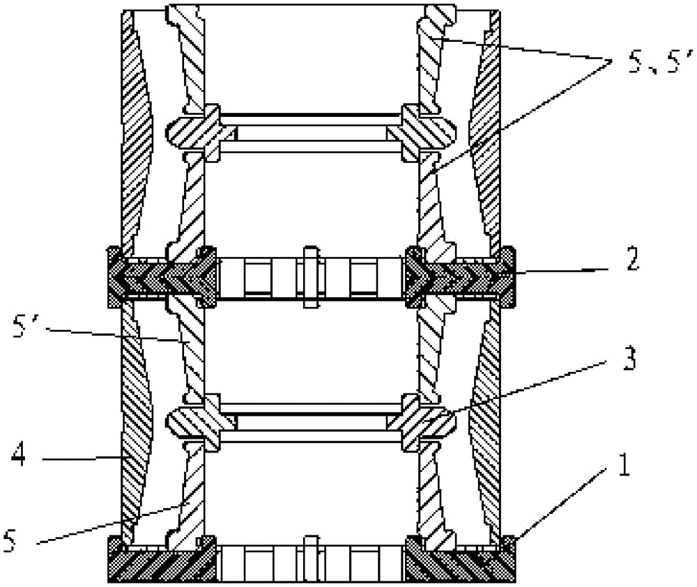 A tooling used for carburizing process of railway bearings