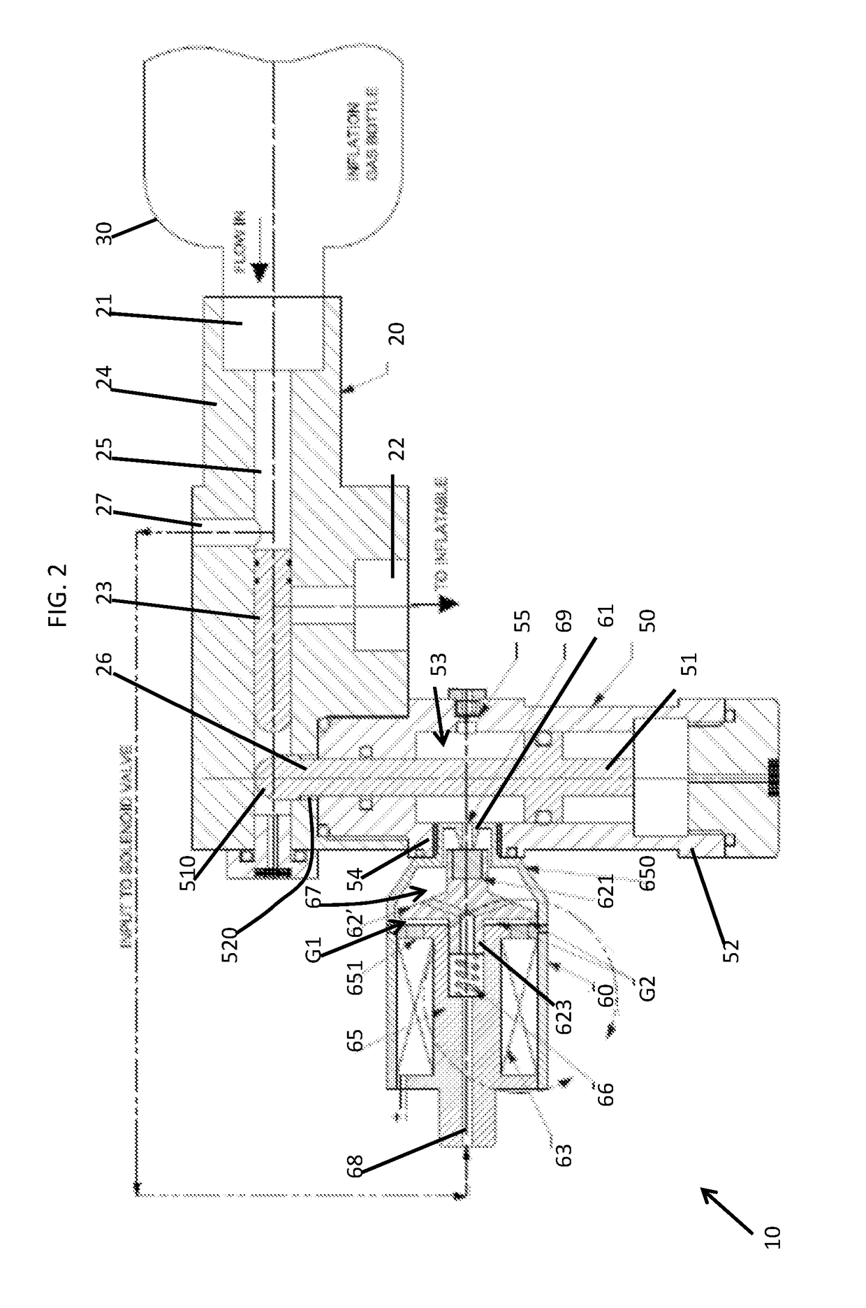 Solenoid valve for inflation system