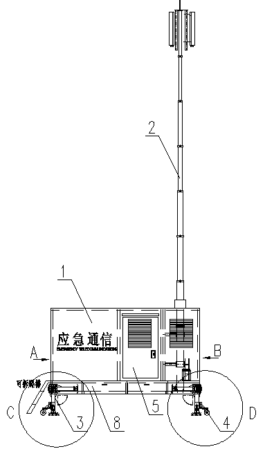 Self-unloading emergency communication base station