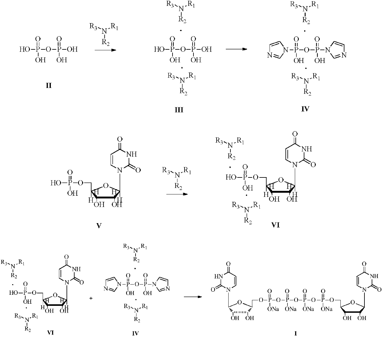 Preparation method of P2Y2 receptor stimulant diquafosol tetrasodium