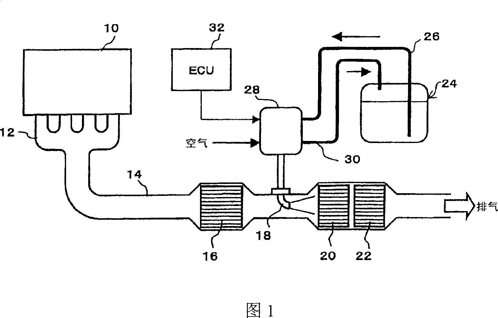 Structure of container for reducing agent