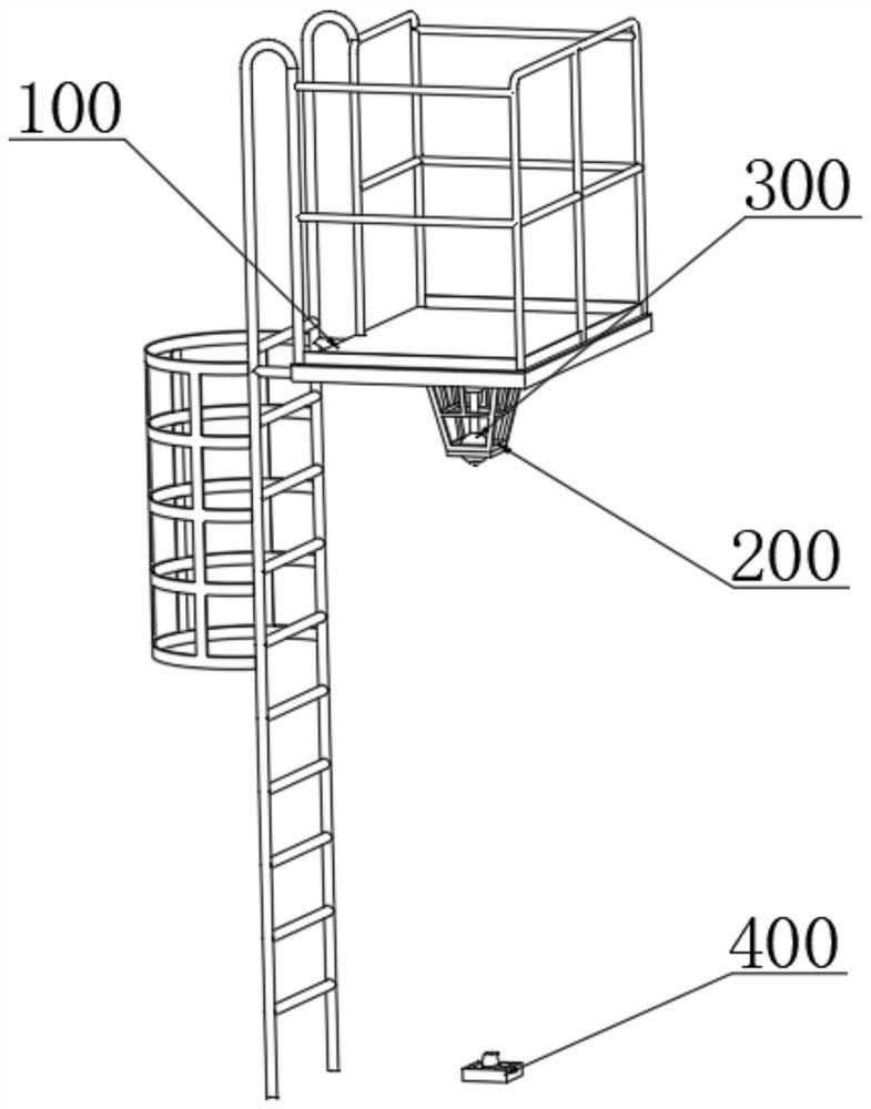 High pier template platform construction sag monitoring and alarming device