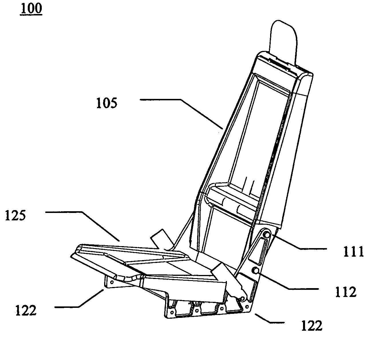 Hybrid composite-metal energy absorbing seat