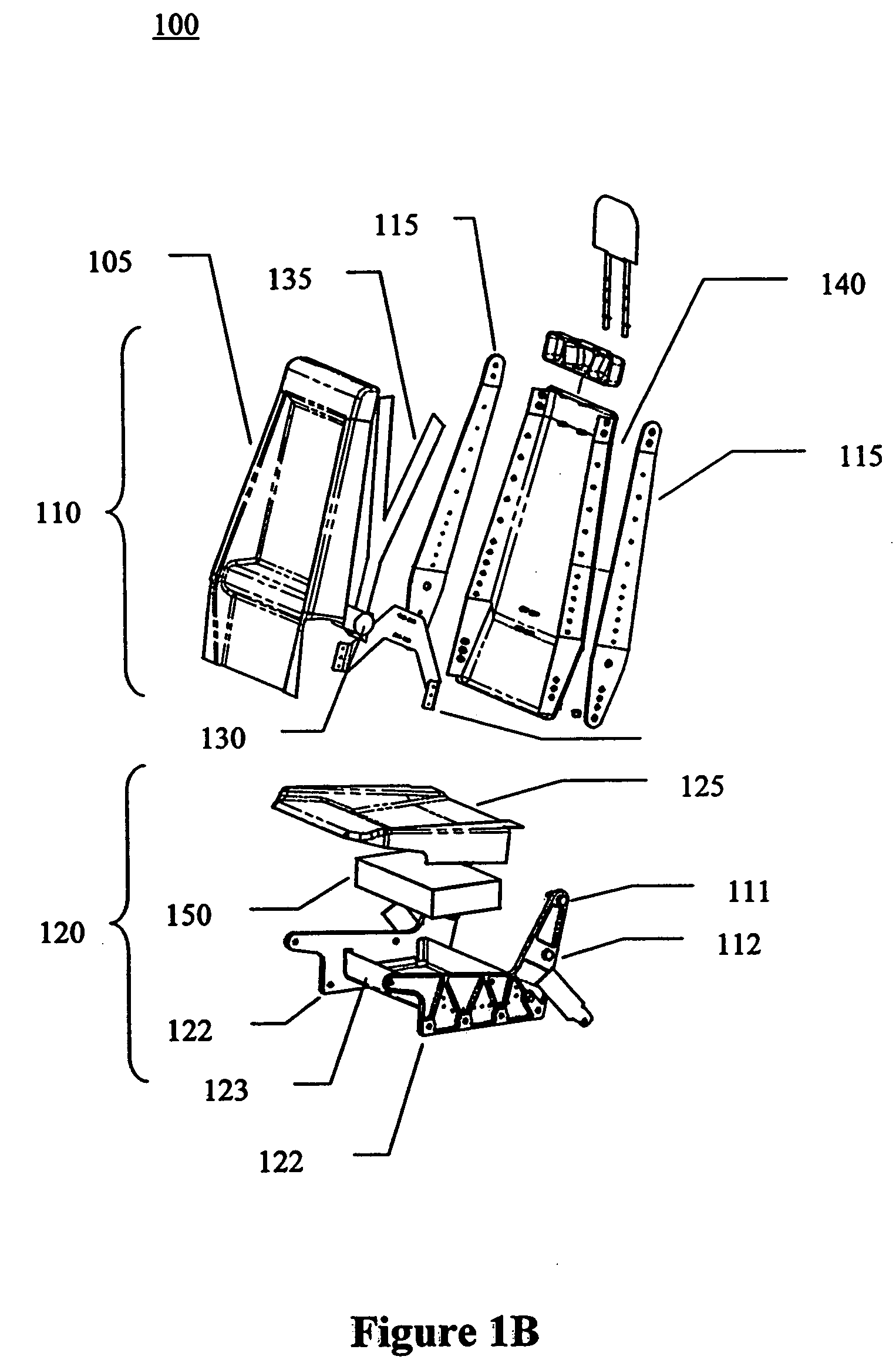 Hybrid composite-metal energy absorbing seat