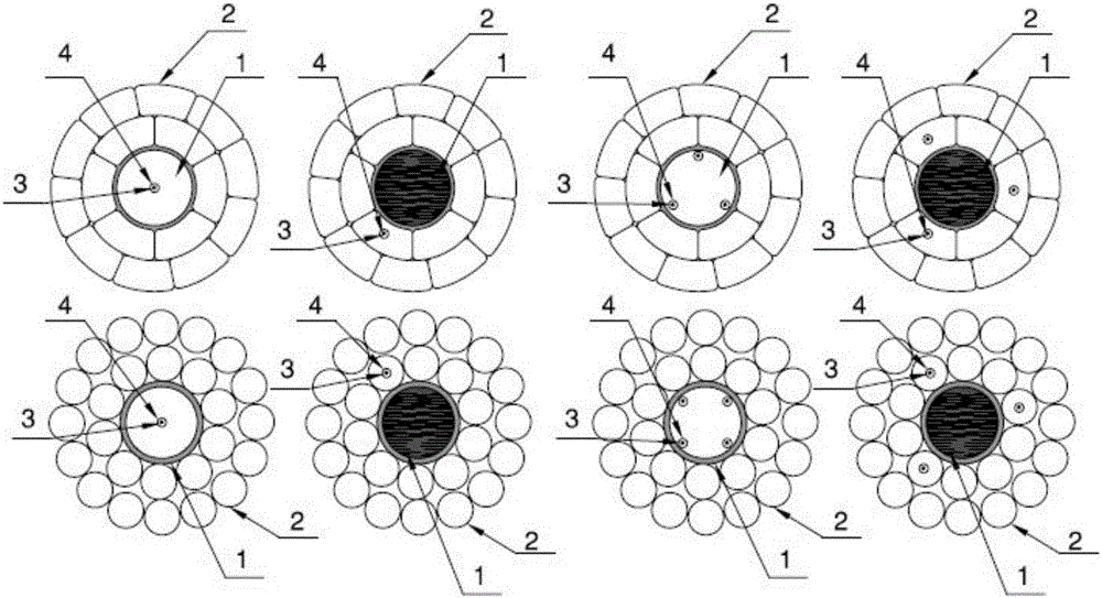 Intelligent composite material core wire and preparation method thereof