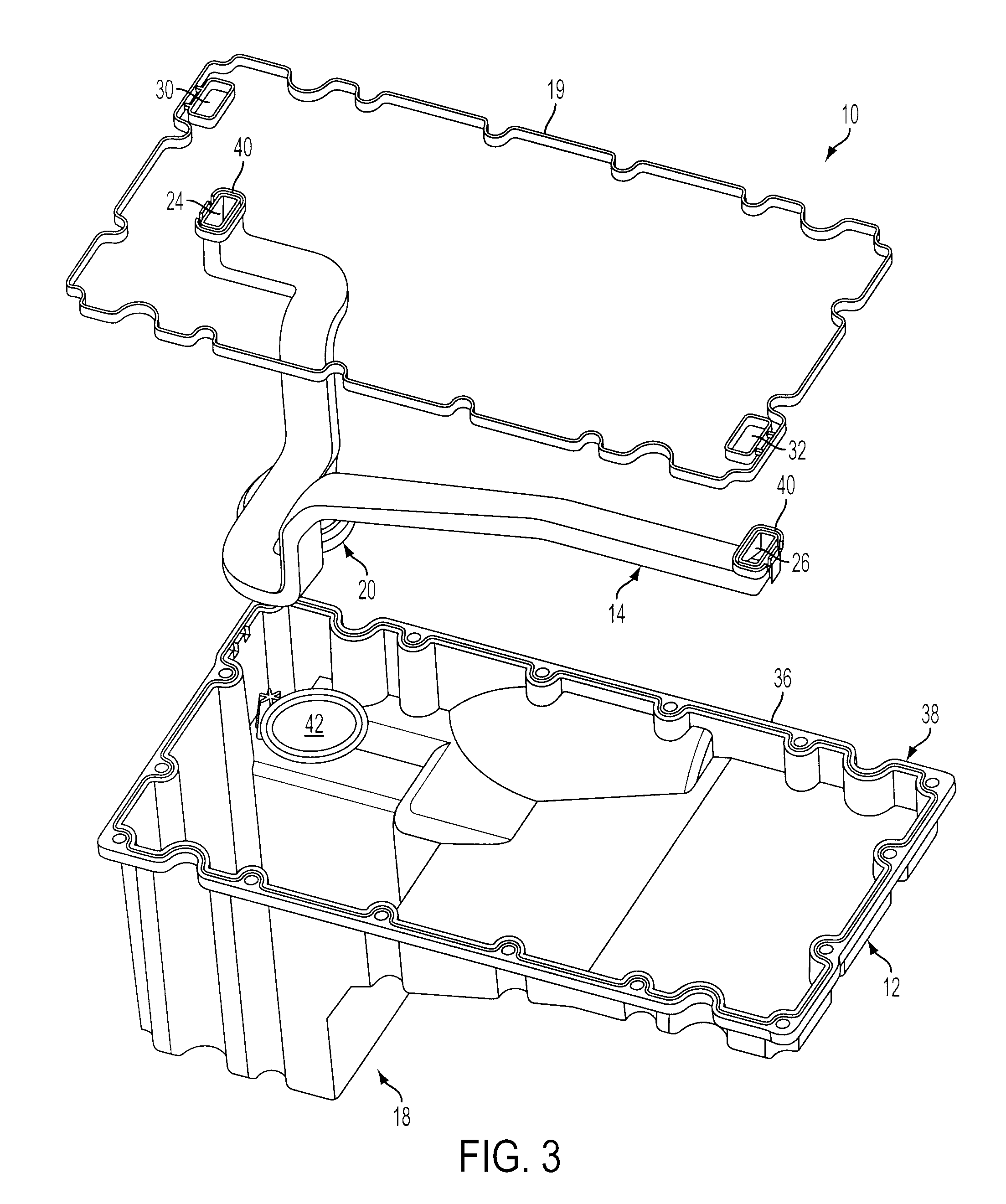 Reversible oil pan with integrated oil suction tube