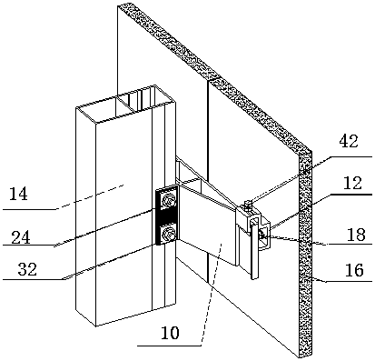 Stone curtain wall crossbeam-free suspension system