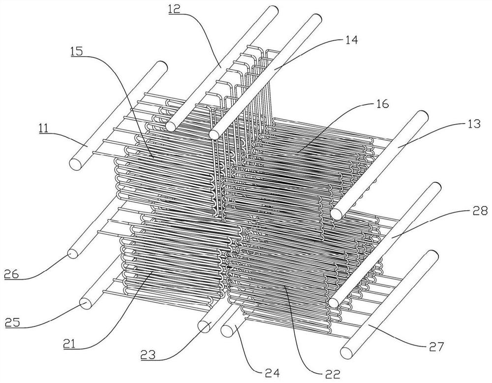 Convection section middle header internal structure convenient to overhaul