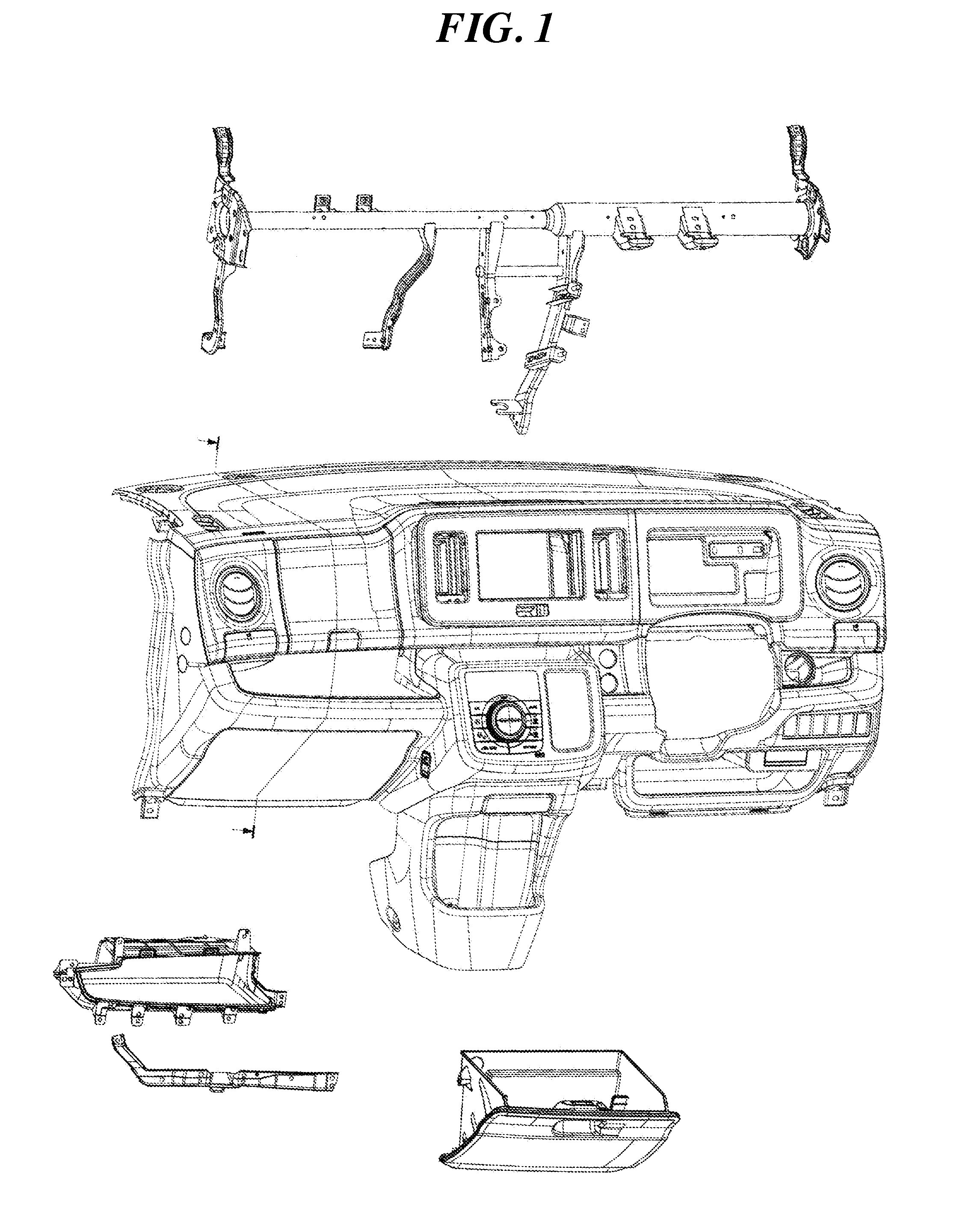 Structure of instrument panel parts