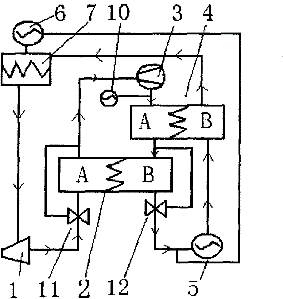 Method and device for generating kinetic energy and refrigerating