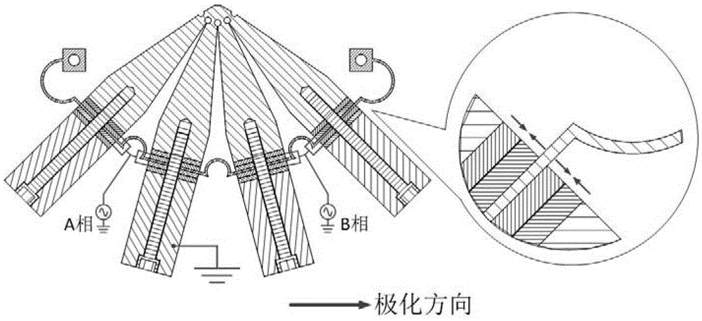 A fan-shaped linear ultrasonic motor based on the principle of continuous horn