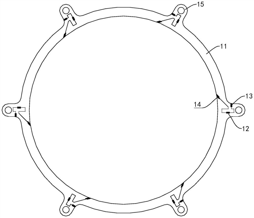 Planar embedded annular structure and manufacturing process thereof