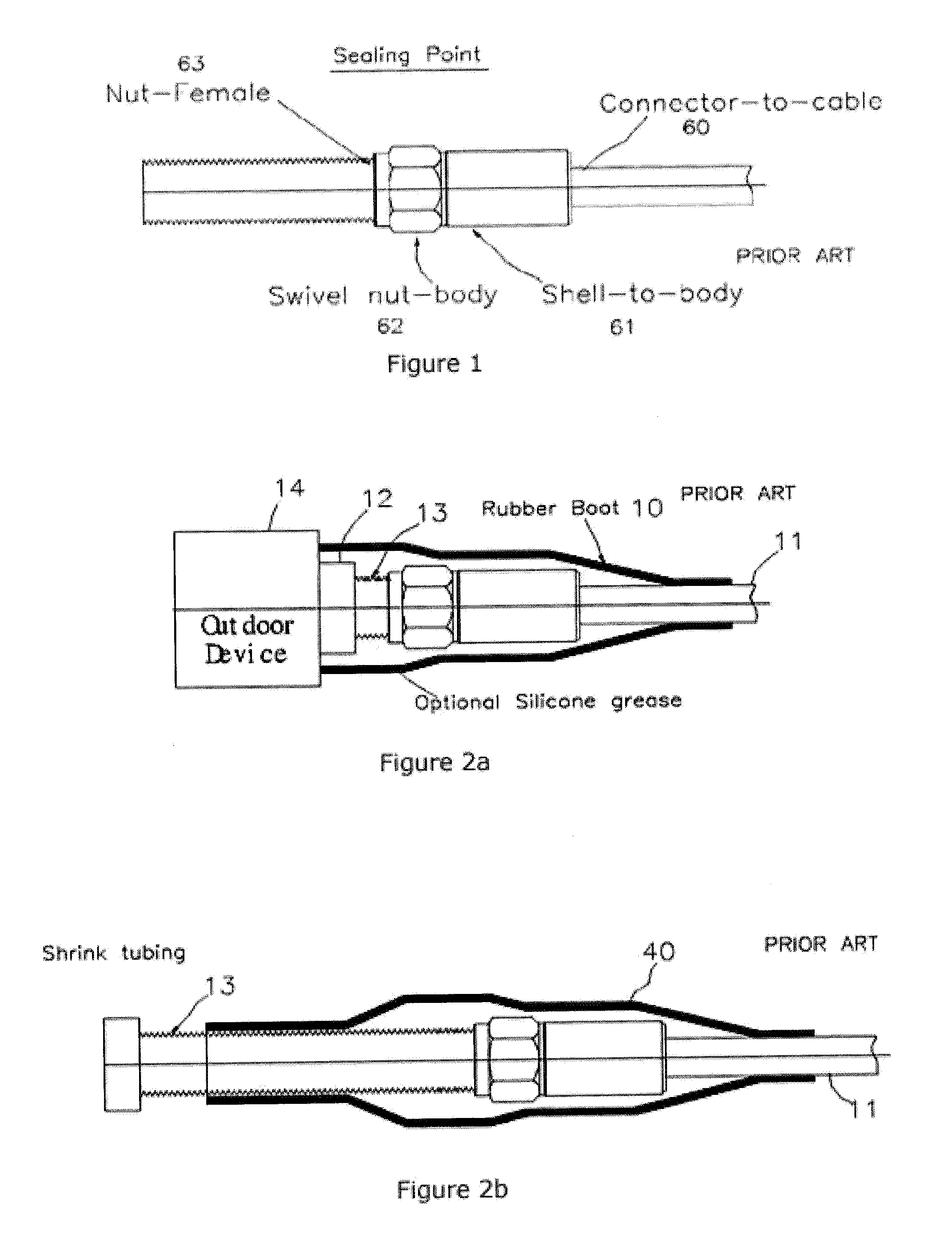 Coaxial cable connector with internal pressure seal