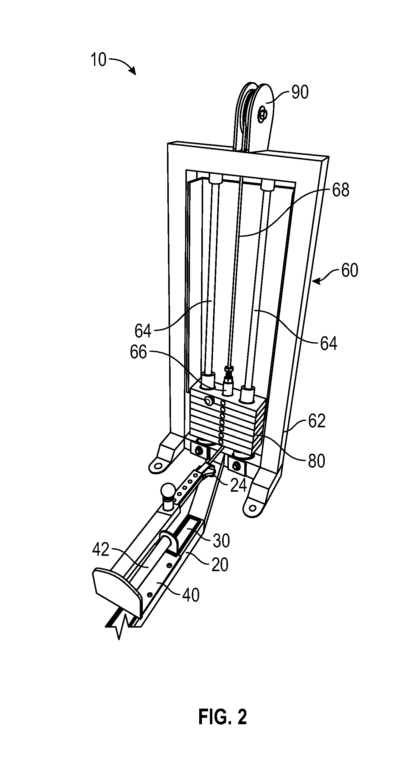 Weight stack pushup exercise device