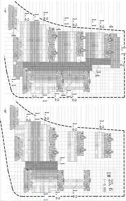 Modular split-level garage building design method suitable for residential area