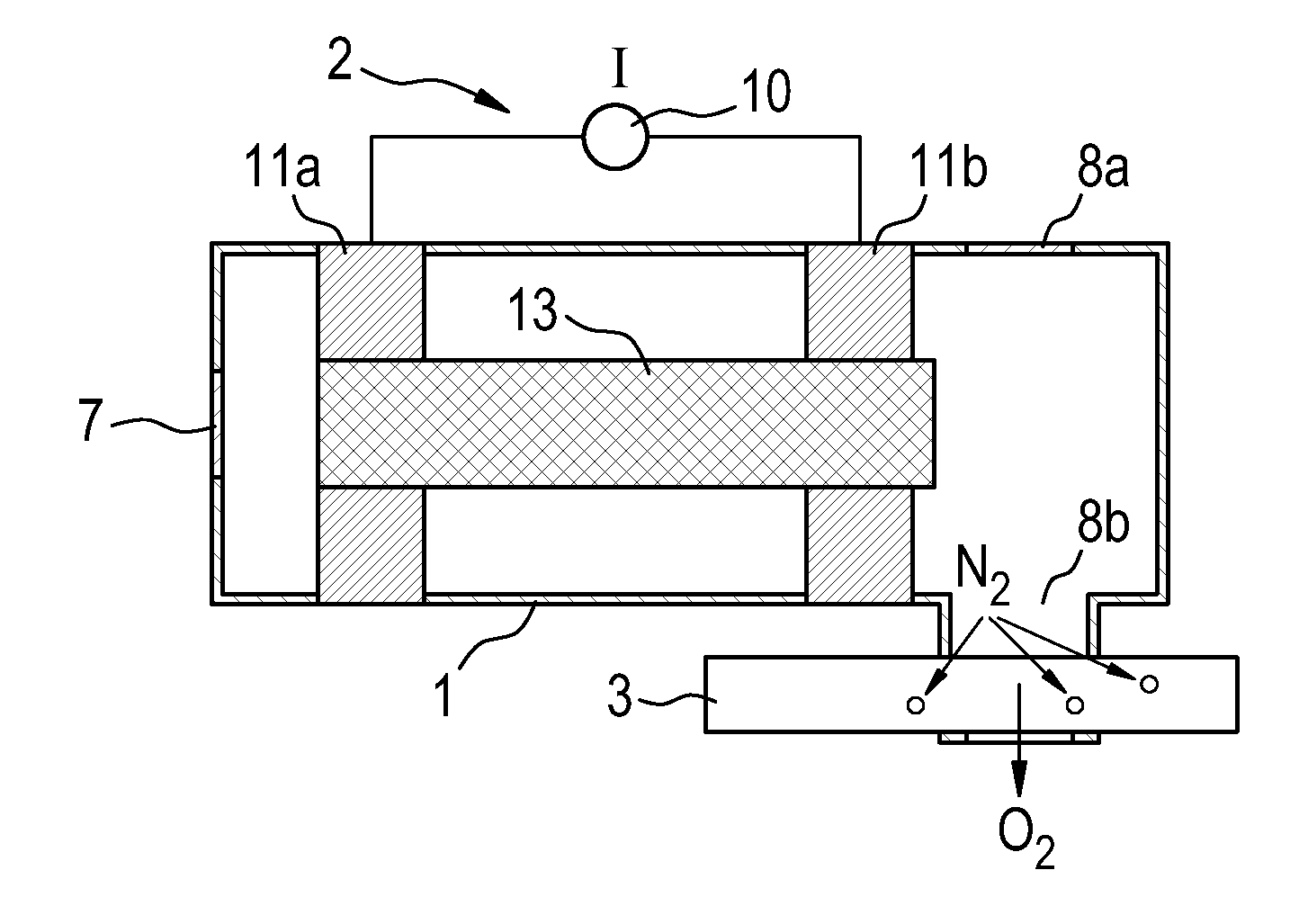 Gas concentration arrangement