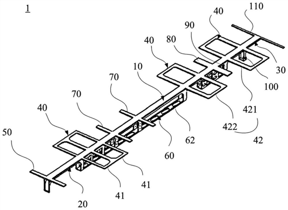 An integrated middle beam frame for new energy vehicles