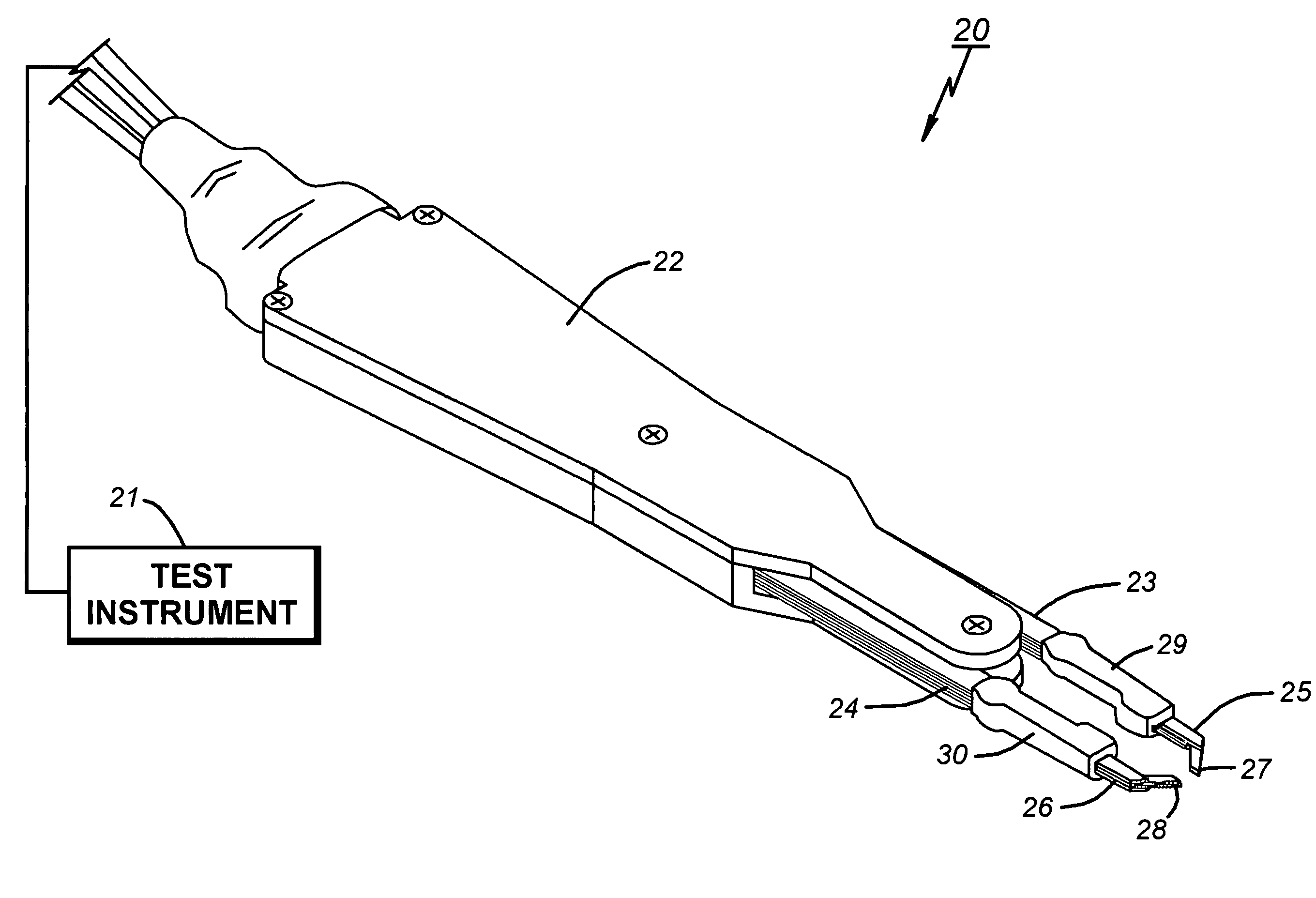 Handheld electronic test probe assembly