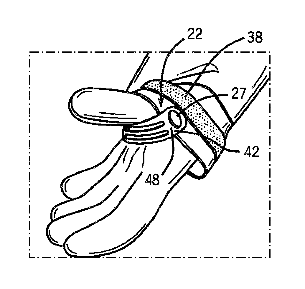 Cuff with positionable tab