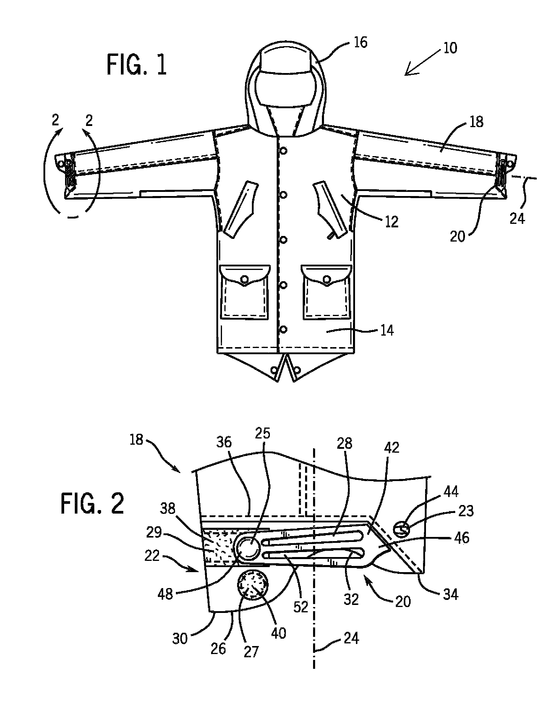 Cuff with positionable tab