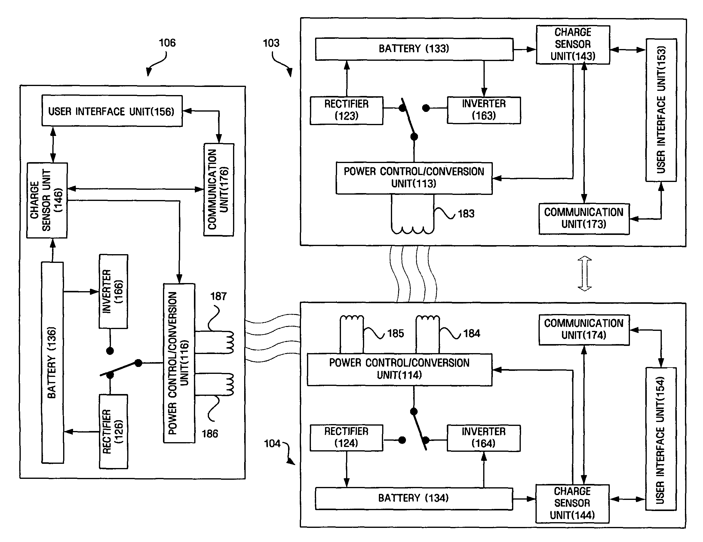 Apparatus and method of wirelessly sharing power by inductive method