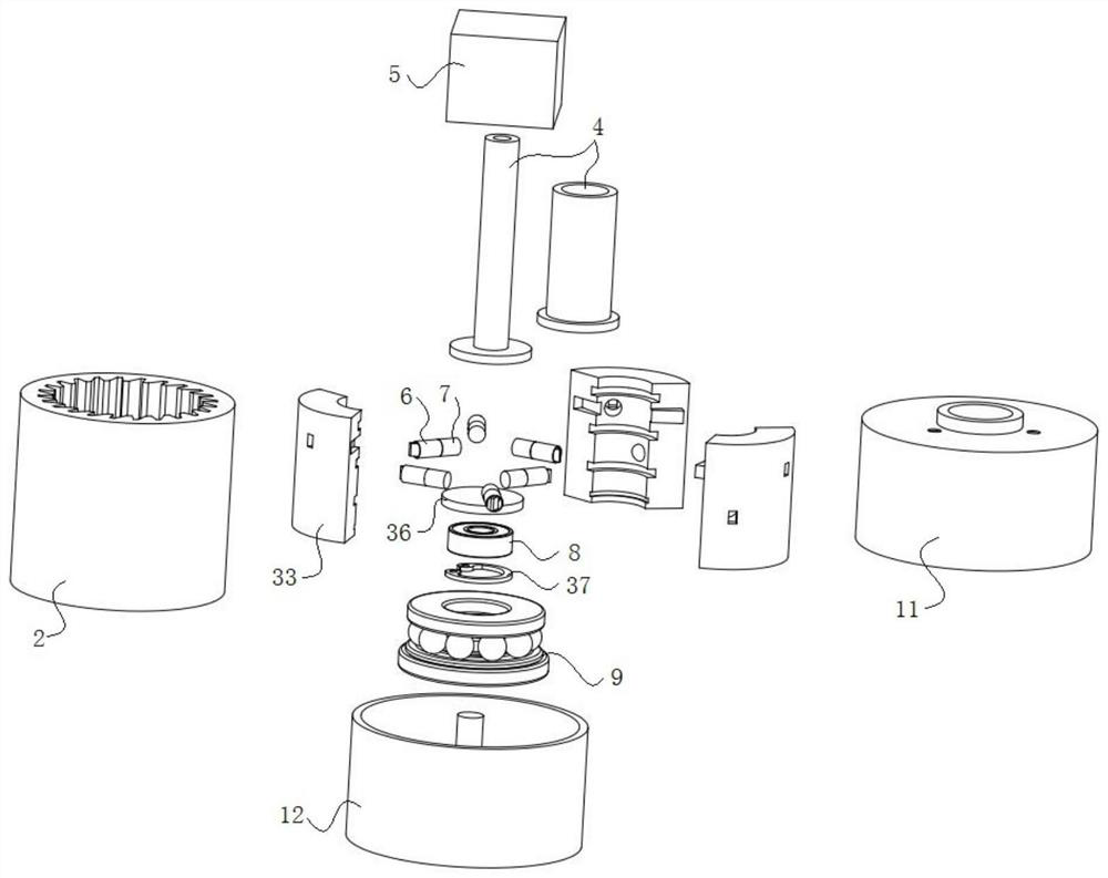 Pneumatic helical tooth surface rotating table