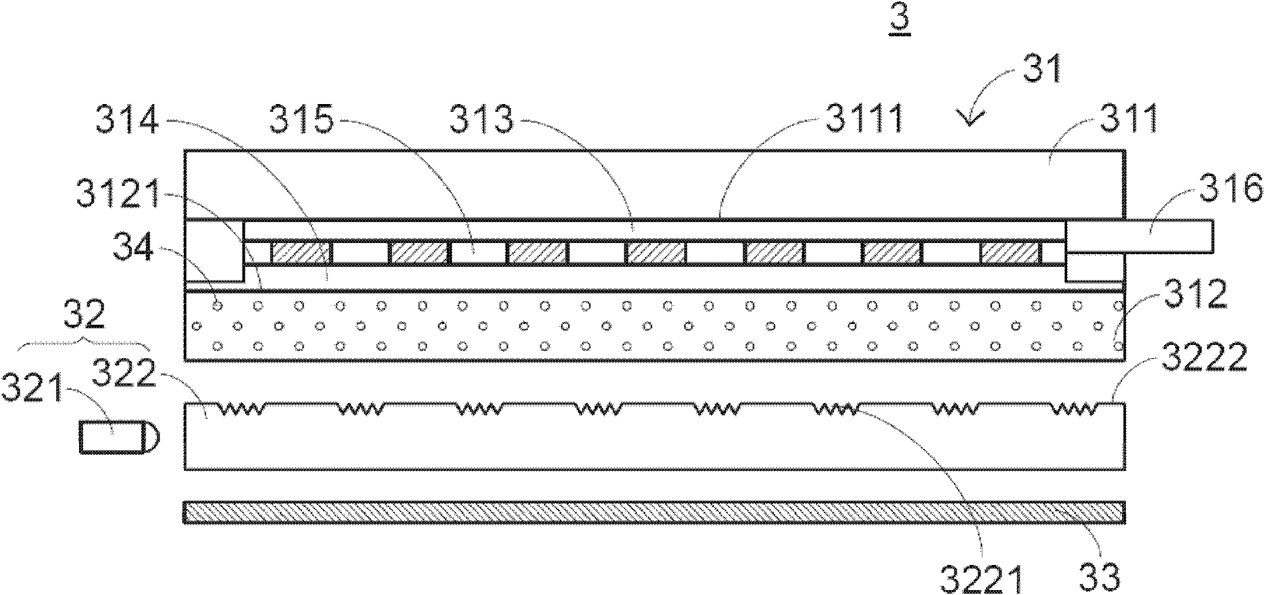 Input device with luminous pattern