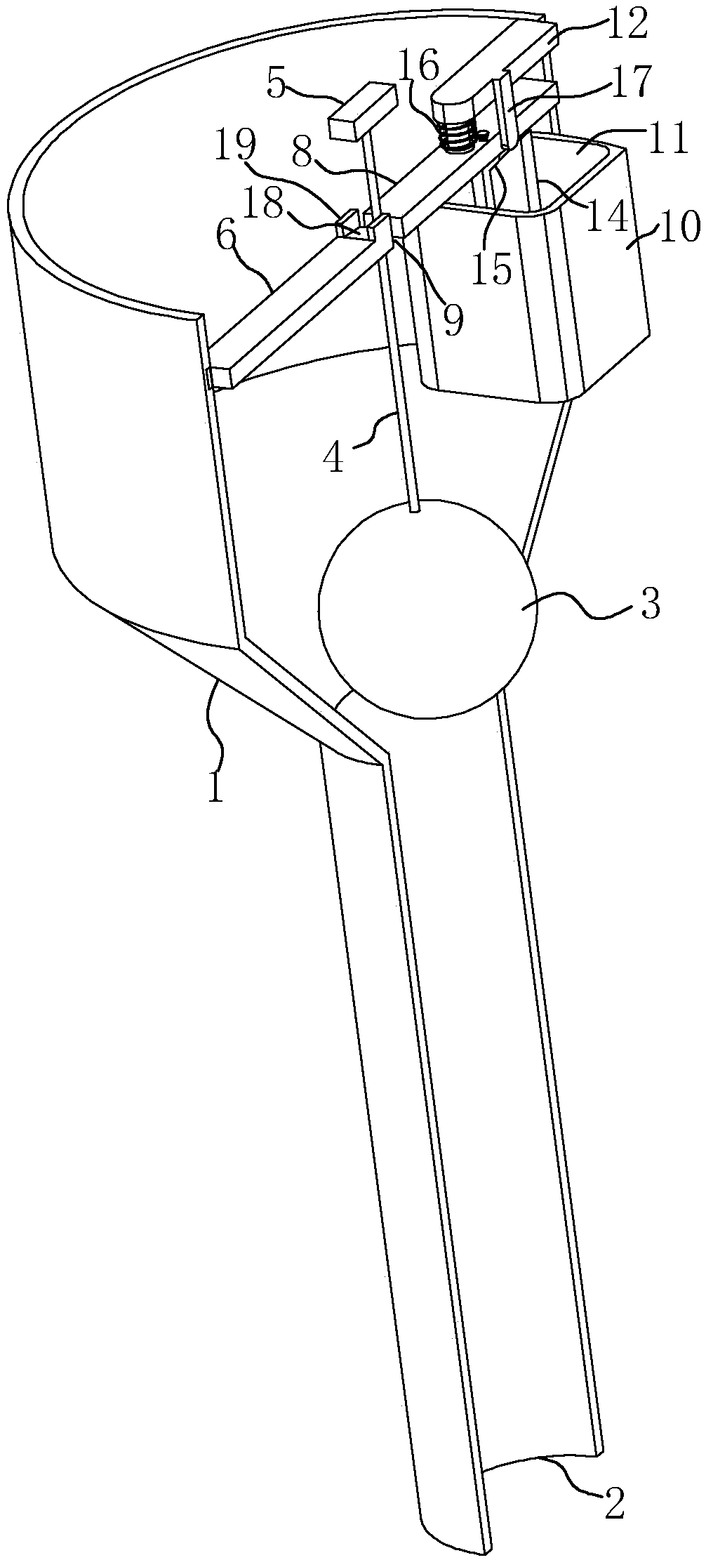 Filling pile construction scheme and funnel thereof