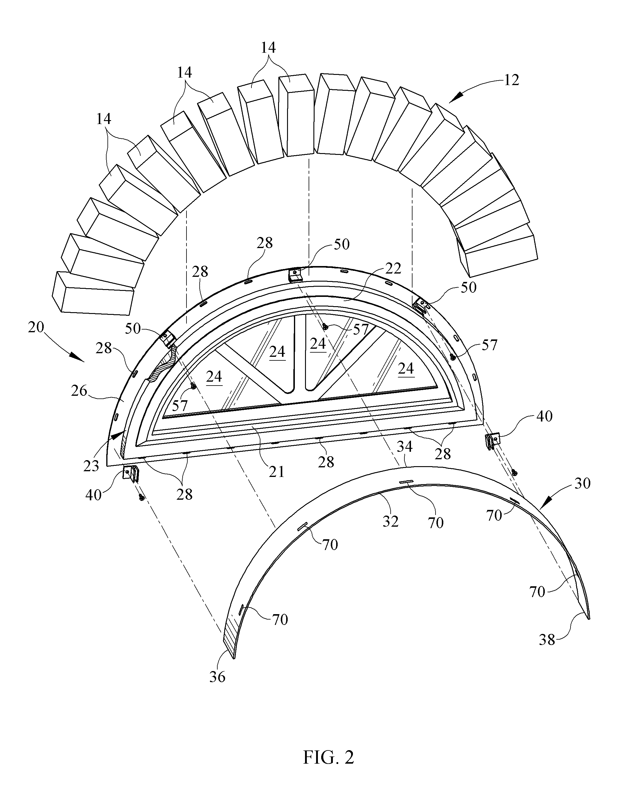 Removable arch form assembly and method of installing